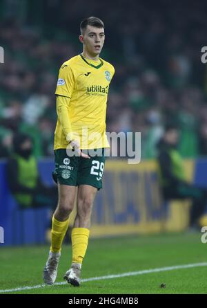 Glasgow, Scozia, 17th gennaio 2022. Stephen Bradley di Hibernian durante la partita della Scottish Premier League al Celtic Park, Glasgow. Il credito dell'immagine dovrebbe leggere: Neil Hanna / Sportimage Foto Stock