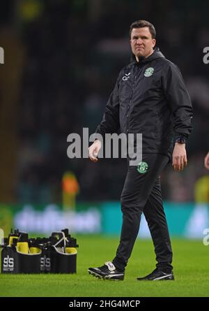 Glasgow, Scozia, 17th gennaio 2022. Gary Caldwell Hibernian Assistant Manager durante la partita della Scottish Premier League al Celtic Park, Glasgow. Il credito dell'immagine dovrebbe leggere: Neil Hanna / Sportimage Foto Stock