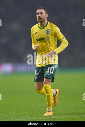 Glasgow, Scozia, 17th gennaio 2022. Martin Boyle di Hibernian durante la partita della Scottish Premier League al Celtic Park di Glasgow. Il credito dell'immagine dovrebbe leggere: Neil Hanna / Sportimage Foto Stock