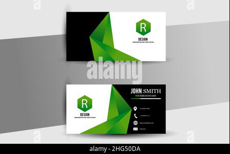 moderna illustrazione vettoriale astratta del biglietto da visita verde Illustrazione Vettoriale
