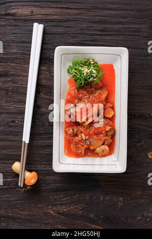 Cibo coreano, impostare il pranzo o la cena con piatti serviti per andare  con il riso Foto stock - Alamy