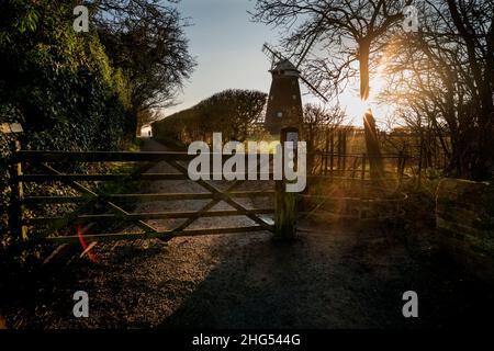 Thaxted Essex Inghilterra Gennaio 2022 John Webbs Windmill noto anche come Thaxted Windmill Foto Stock
