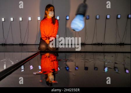 Londra, Regno Unito. 18th Jan 2022. Swinging Grey, 2021 - Wang Gongxin - tra una nuova mostra in corso dal 19 gennaio al 26 febbraio 2022 a White Cube, Mason's Yard. Credit: Guy Bell/Alamy Live News Foto Stock