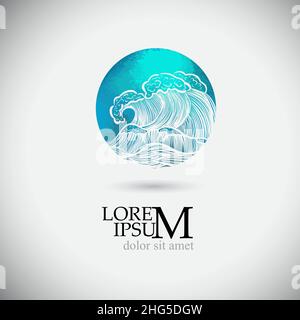 Logo onda di mare. Illustrazione vettoriale Illustrazione Vettoriale