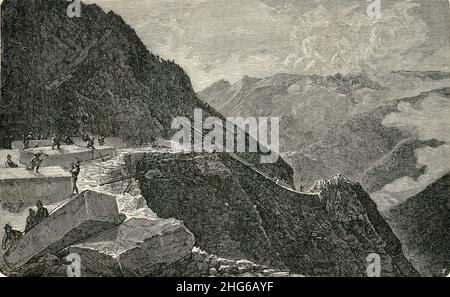 Seravezza Cava di marmo bianco nel monte Altissimo. Foto Stock