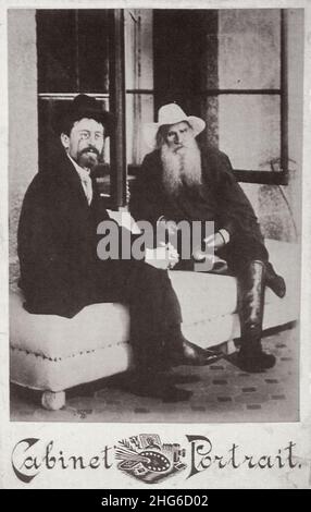 Sergenko, Petr Alekseevič - Tolstoj und Čechov auf der Dača von Panina (2) Foto Stock