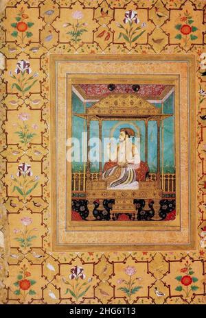 Shah Jahan sul Trono di Peacock. Foto Stock