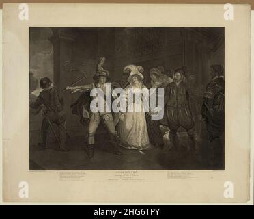 Shakspeare-Taming of the shrew, atto III, scena II - dipinto da Francis Wheatly, R.A. ; inciso da I.P. Simone. Foto Stock