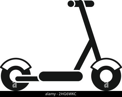 Scooter elettrico icona ciclo vettore semplice. Trasporto in bicicletta. Scooter moderno Illustrazione Vettoriale