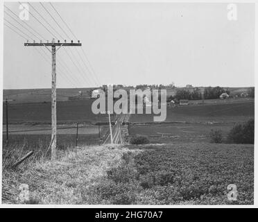 Shelby County, Iowa. Questa è la terra che sostiene la gente in Irwin - una delle terre migliori in . . . Foto Stock