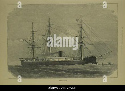 Navi al Queen's Jubilee Naval Review, HMS Monarch - ILN 1887. Foto Stock