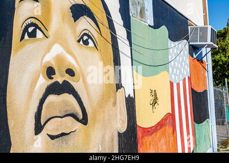 Miami Florida,Liberty City,Martin Luther King,murale,Storia Nera,movimento per i diritti civili,leader,FL051231377 Foto Stock