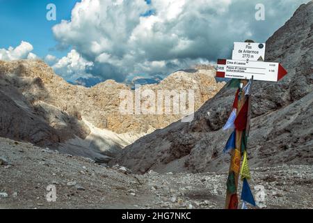 Passo Principe a Catinaccio alpi Dolomiti, Trentino, Italia Foto Stock