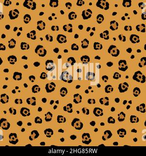 Design del motivo Jaguar Animal Vector Seamless Pattern Illustrazione Vettoriale