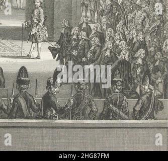 Simon Fokke, matrimonio di Karel Christiaan van Nassau-Weilburg e principessa Carolina - dettaglio. Foto Stock