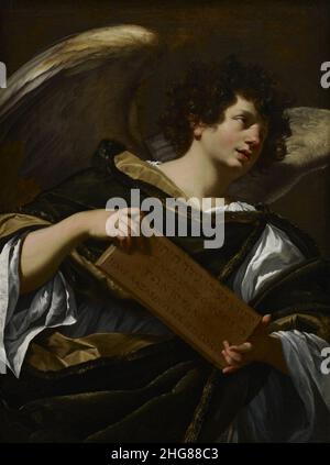 Simon Vouet - Angeli con attributi della Passione, la superiscrizione dalla Croce Foto Stock