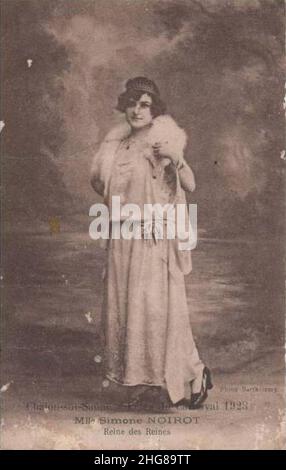 Simone Noirot Reine des Reines du Carnaval de Chalon-sur-Saône 1923. Foto Stock