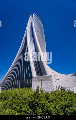 Torre generali, lo Storto, la torre Hadid, torre generali, uno dei moderni grattacieli del quartiere di porta nuovo. Foto Stock