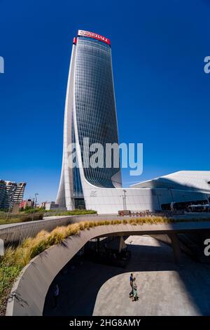 Torre generali, lo Storto, la Torre Hadid, Torre generali, uno dei moderni grattacieli del quartiere porta nuovo. Foto Stock