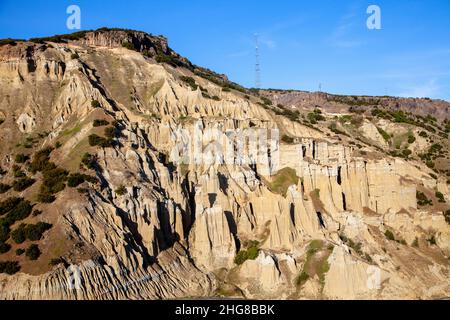 Modelli di roccia vulcanica nel distretto di Kula di Manisa Foto Stock