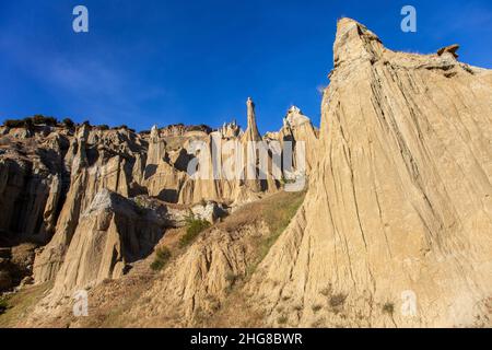 Modelli di roccia vulcanica nel distretto di Kula di Manisa Foto Stock