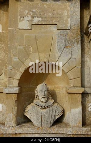 Sir Francis Bacon Lord Verulam - Temple of British Worthies, Stowe - Buckinghamshire, Inghilterra Foto Stock