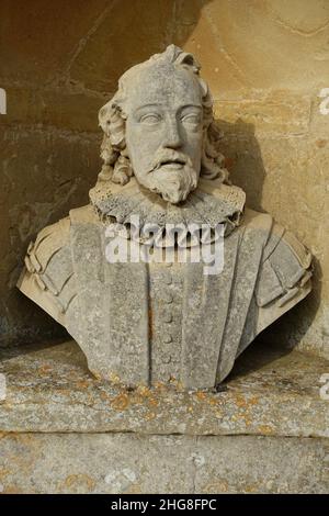 Sir Francis Bacon Lord Verulam - Temple of British Worthies, Stowe - Buckinghamshire, Inghilterra Foto Stock