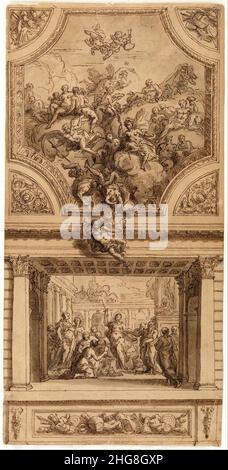 Sir James Thornhill - Studio per la decorazione delle scale, Hanbury Hall Foto Stock