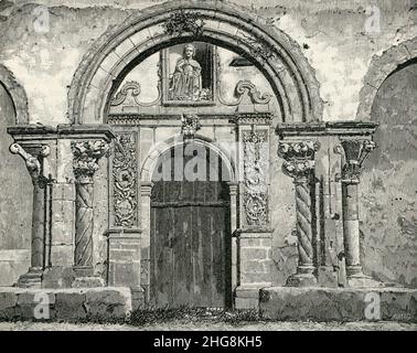 Siracusa Chiesa di San Giovanni alle Catacombe (xilografia di Barberis 1892). Foto Stock