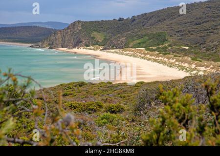 Moorina Bay sull'Isola di Bruny Foto Stock