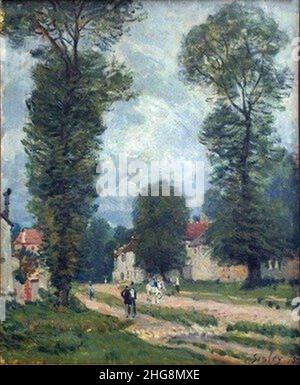 Sisley - la strada-a-Marly-le-Roi,-o-la-strada-a-Versailles,-1875. Foto Stock