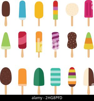 Set di gelati, illustrazione vettoriale Illustrazione Vettoriale