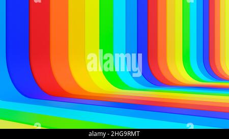 3d astratto sfondo colorato parete e pavimento sfondo motivo onda Foto Stock