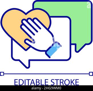 Online romantica relazione RGB colore icona Illustrazione Vettoriale