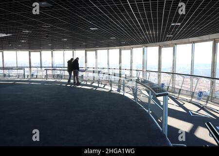 Ponte di osservazione Faro de la Moncloa, Madrid Foto Stock