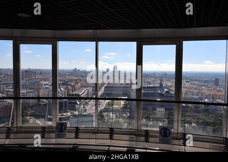 Ponte di osservazione Faro de la Moncloa, Madrid Foto Stock