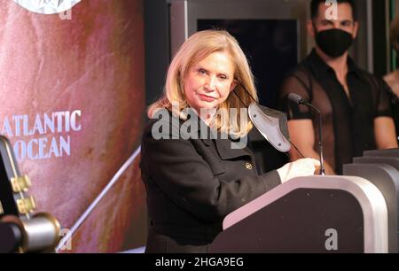 Empire state Building, New York, USA, 18 gennaio 2022 - Congresswoman Carolyn Maloney durante una visita all'Empire state Building per l'apertura del ristorante e l'evento di apertura della settimana di Broadway. Foto: Luiz Rampelotto/EuropaNewswire PHOTO CREDIT OBBLIGATORIO. Foto Stock