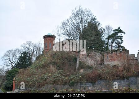 Torre di Laura sulla collina del Castello di Shrewsbury Foto Stock