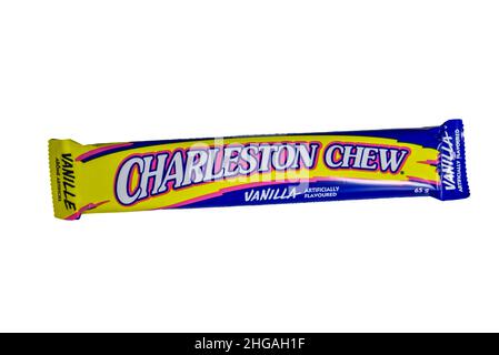 Il Charleston Chew è un bar di cioccolato del Nord America creato nel 1925 e prende il nome dalla popolare danza del tempo. Foto Stock