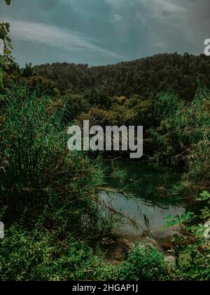 Bella vista sul parco Krka. Croazia. Cascata Foto Stock