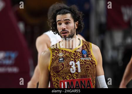 Venezia, Italia. 18th Jan 2022. Michele vitali (Umana Reyer Venezia) durante la stagione di Umana Reyer Venezia vs Mincidelice IJ Bourg en Bresse, Basketball Eurocup Championship a Venezia, Italy, January 18 2022 Credit: Independent Photo Agency/Alamy Live News Foto Stock