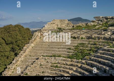 Anfiteatro, Segesta, Sicilia, Italia Foto Stock