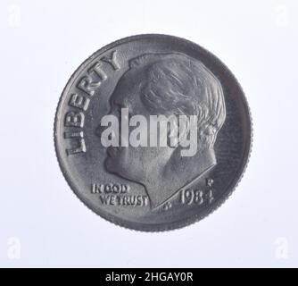 Coin, 1 dime, USA Foto Stock
