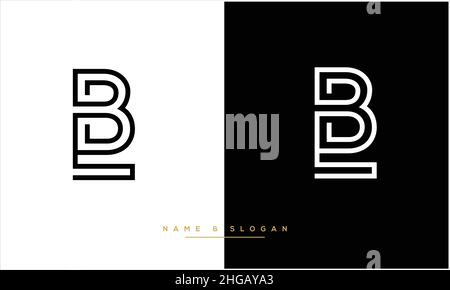 LB, BL Monogramma con logo Abstract Letters Illustrazione Vettoriale