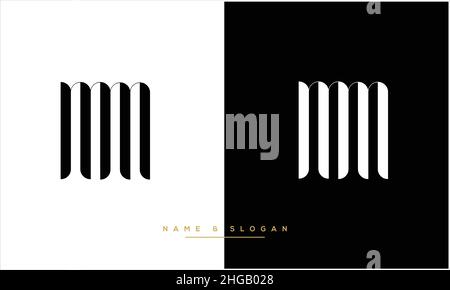 Monogramma M,MM lettere astratta con logo Illustrazione Vettoriale