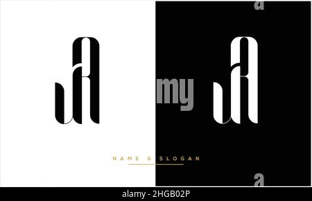 JA, AJ, Abstract Letters Logo Monogram Illustrazione Vettoriale