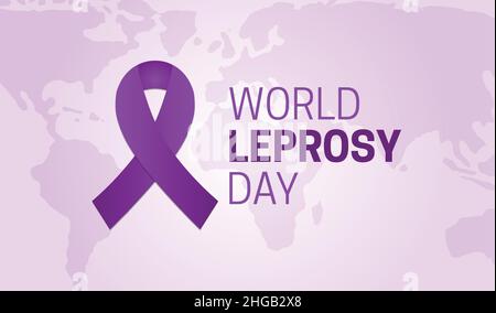 Illustrazione del banner del giorno della lebbra mondiale Illustrazione Vettoriale