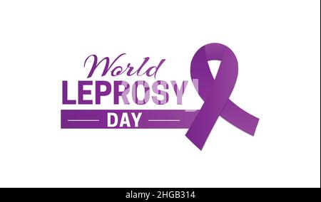 Icona del logo del giorno della lebbra su sfondo bianco Illustrazione Vettoriale