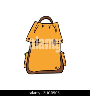 Zaino sportivo per escursioni. Illustrazione vettoriale in stile doodle Illustrazione Vettoriale
