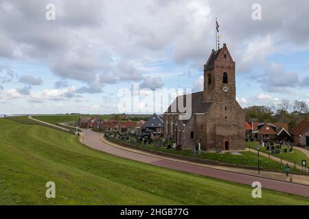 Paesaggio a Wierum sul mare in Olanda. Foto Stock